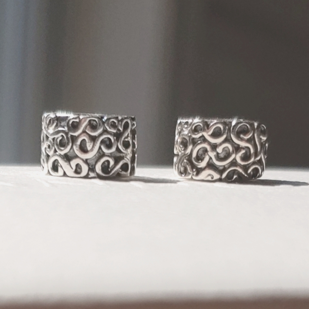 New Vintage Pandora Swirl clips - set of 2